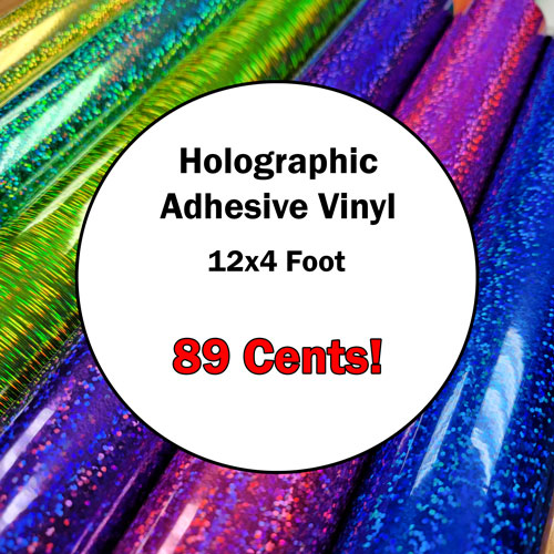 HTVRONT 12 PCS 12x12 Holographic Vinyl Permanent Adhesive Vinyl Sheets  Bundles for DIY Decorate, Iridescent Craft Adhesive Vinyl Sheets 